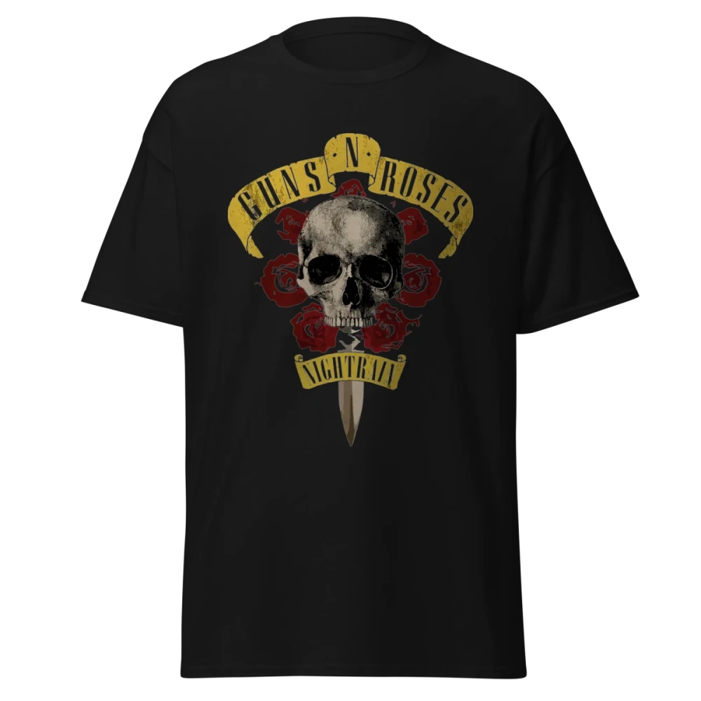 Guns N' Roses - Nightrain Skull and Roses - Premium Graphic Tee - Vintage Streetwear